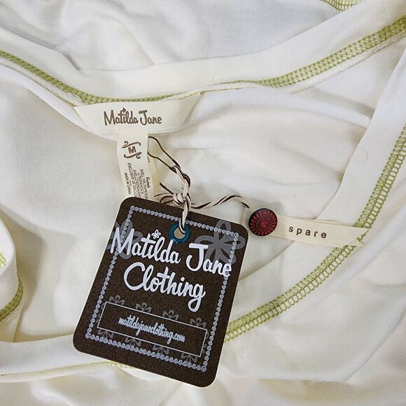 Matilda Jane Tunic Top Medium Ventriloquist Ruffled Striped Hem Flowy Scoop Neck - Picture 15 of 16